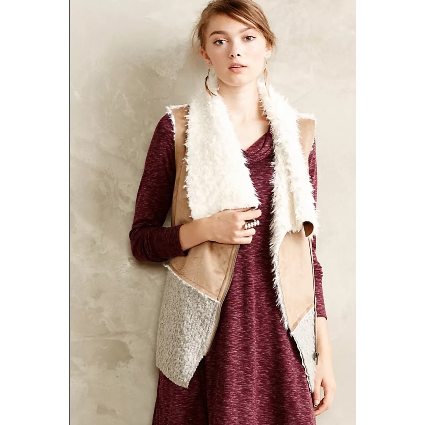 Abthropologie Saturdays Sundays Sherpa Moto Vest M